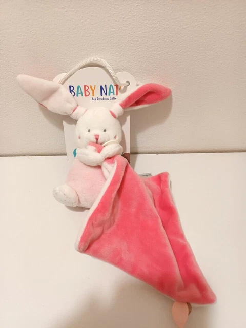 Baby Nat new pink bunny rabbit comforter blankie blanket soft huggy toy - BNWT