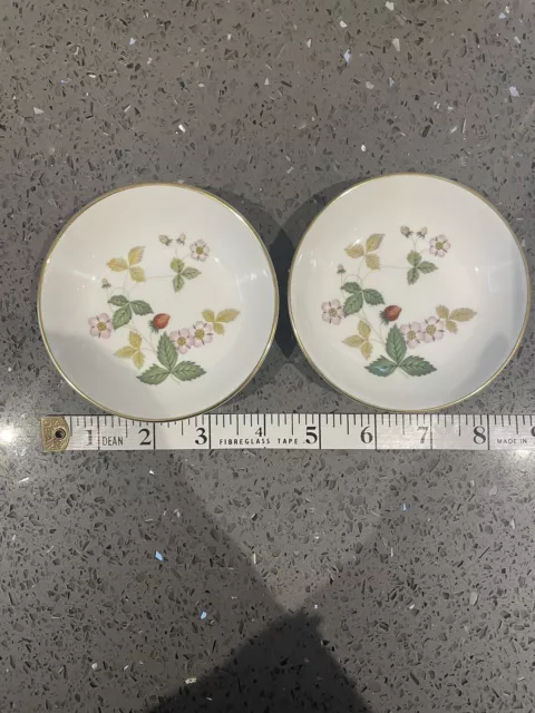 Wedgwood Wild Strawberry Pair Of Bone China 4” Pin Trays/Trinketdishes