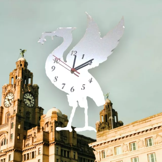 Liver Bird (LFC) Shaped Clocks -Many Colour Mirrors & Solid not mirrored Colours