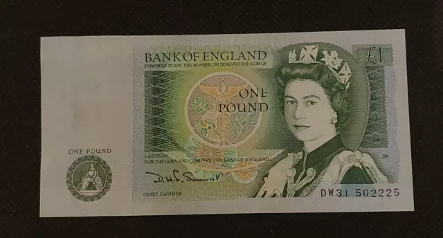 Bank Of England One Pound Note Newton/Somerset Unc