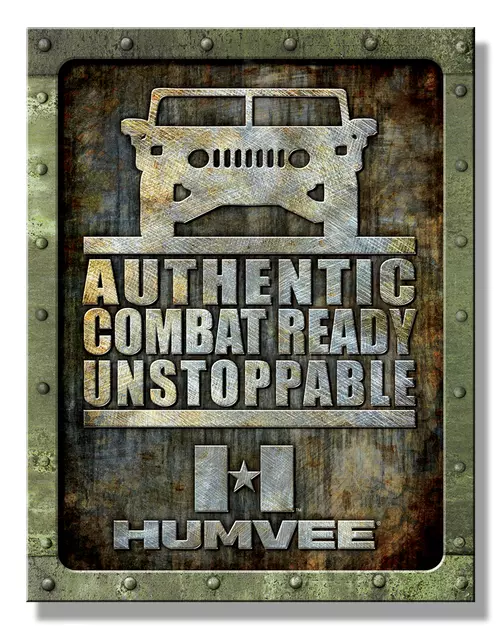 Humvee Authentic Combat Tin Metal Sign Man Cave Garage Decor 12.5 x 16