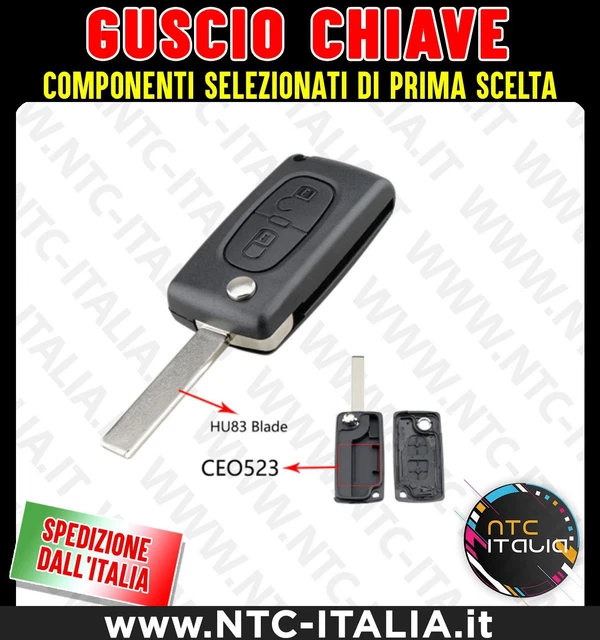 Cover In Silicone Per Telecomando Auto Peugeot 3 Tasti - Nero, Compatibile Con 107, 207, 307, 407, 607