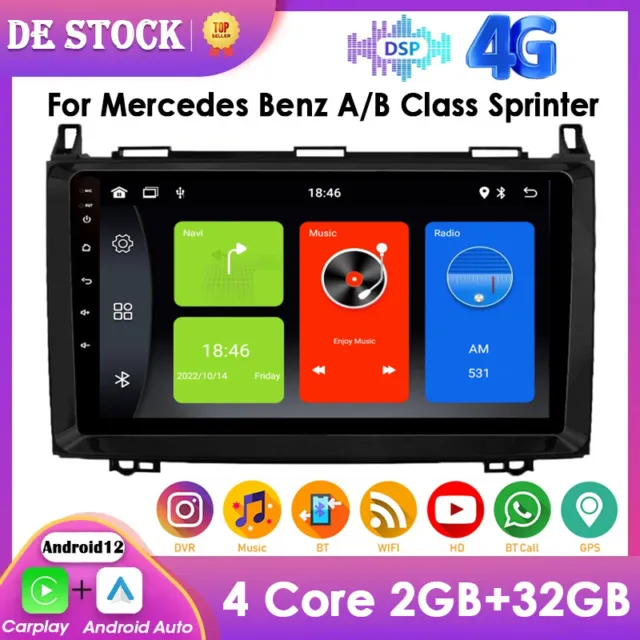 9" Android 12.0 Autoradio GPS Für Mercedes Benz W639 Vito Viano W906 GPS Carplay