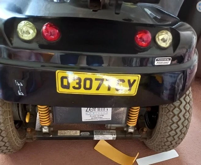 PAIR PERSONALISED NOVELTY Number Plate stickers for MOBILITY SCOOTER 19 x 5.5 cm £7.99 PicClick UK