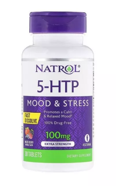 Natrol 5-Htp Schnell Auflösen Wilder Beeren, 100 Mg, 30 Tabletten