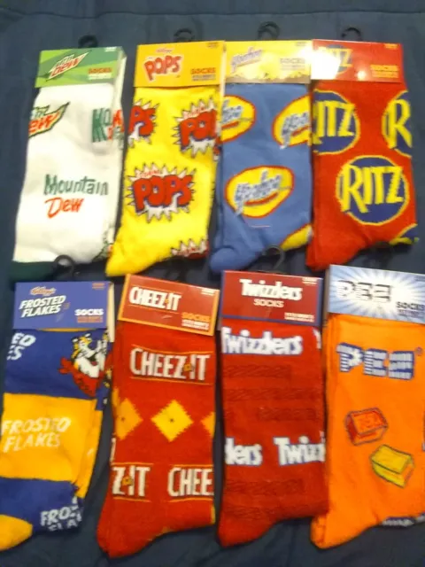 Twizzlers, "Dew" Pez, Ritz, Yohoo, S.Pops, More. Mens/Women's Sz 6-12 Crew Socks