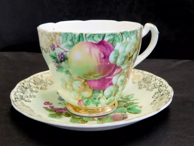Imperial Bone China Warranted 22kt Gold Decorative Cup & Saucer Green & Gold
