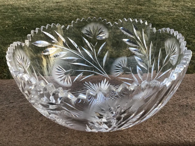 Signed Clark American Brilliant Period Cut Glass Bowl Circa 1915