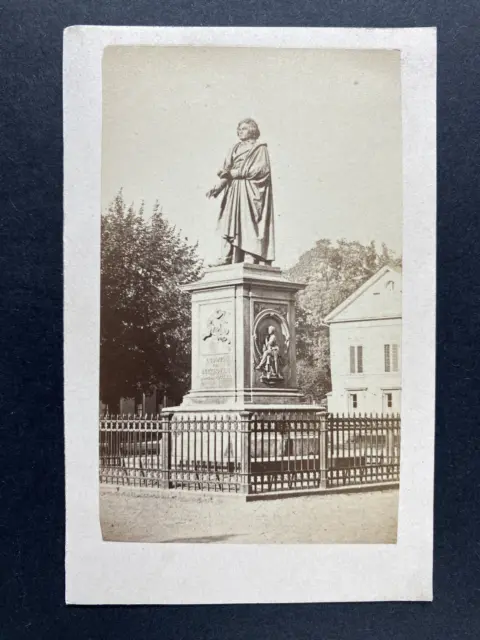 Allemagne, Bonn, Statue de Beethoven, vintage CDV albumen print Vintage cdv albu