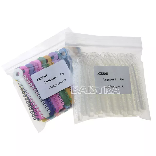 1014pcs/Bag Dental Orthodontic Ligature Ties Clear /Multi-color Elastic AZDENT