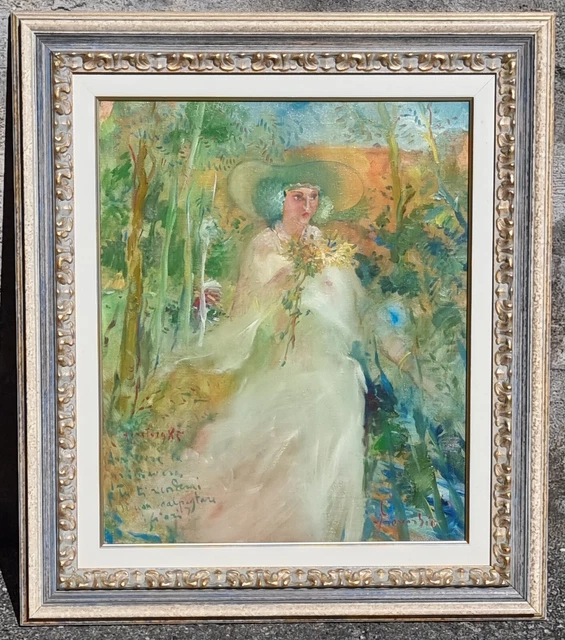 Luciano Proverbio ( Alessandria 1936 - 2009 ). "Primavera 1985", olio su tela