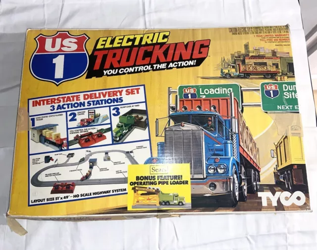 Tyco Us-1 Electric Trucking Interstate Delivery Set #S3311 Complete Set Vintage