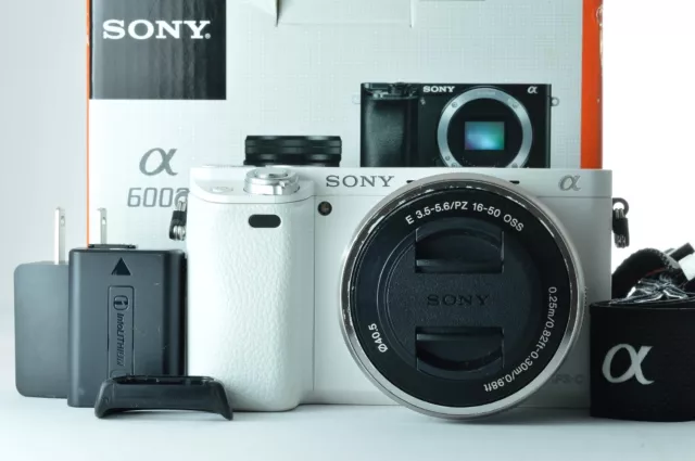 【Near Mint】Sony Alpha a6000 Mirrorless Digital Camera with 16-50mm Lens White
