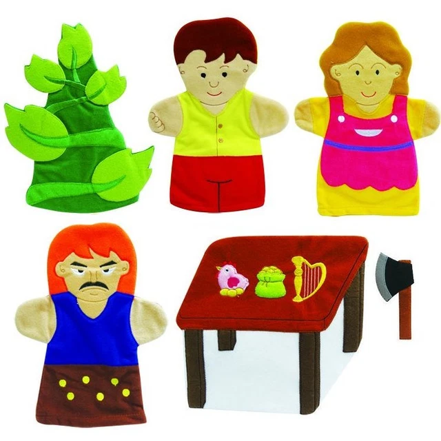 JACK AND THE Beanstalk Story Hand Puppets Set Childrens School