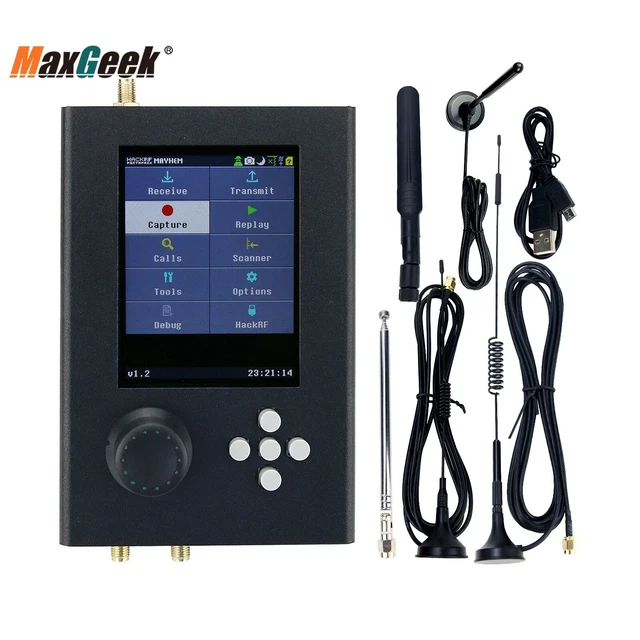 HackRF One R9 V1.8.x +Portapack H2+5 Antennas+Data Cable 1MHz-6GHz SDR Radio