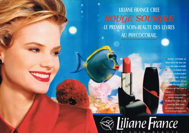 PUBLICITE ADVERTISING 1993 LILIANE FRANCE cosmétiques ROUGE SOURIRE ( 2 pages)