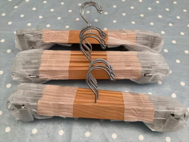 15 NEW Wooden Trouser OR Skirt Hangers With Movable Clips