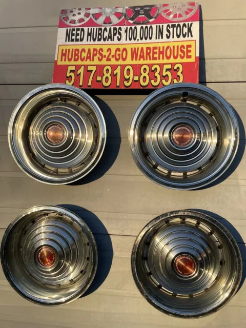 1969-70 Pontiac Grand Prix Bee Hive Deep Hubcaps 14” Rare Set4 Oem Convertible