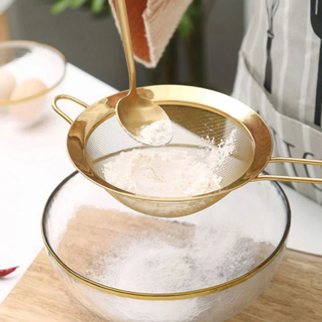 Sugar Bakeware Colander Flour Sieve Powder Sifter Coffee Filter Oil Strainer