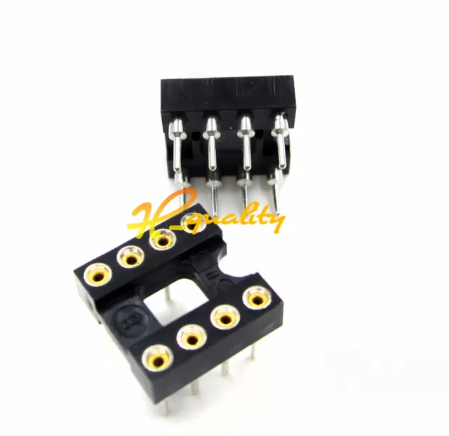 50pcs 8Pin DIP SIP Round IC Sockets Adaptor Solder Type gold plated machined