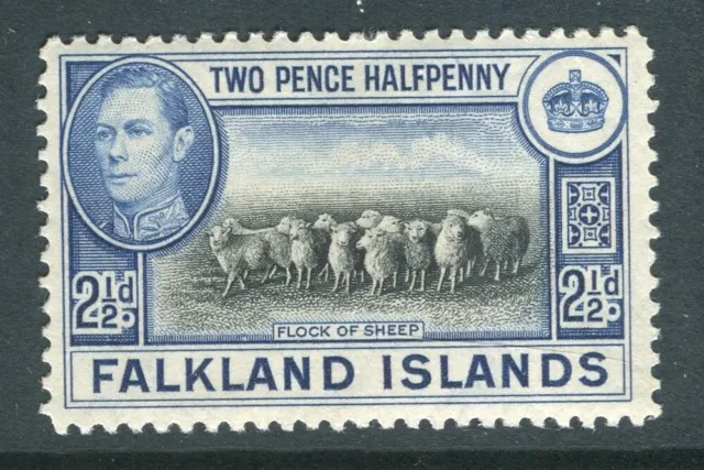 FALKLANDS; 1938 early GVI Pictorial issue Mint hinged Shade of 2.5d. value