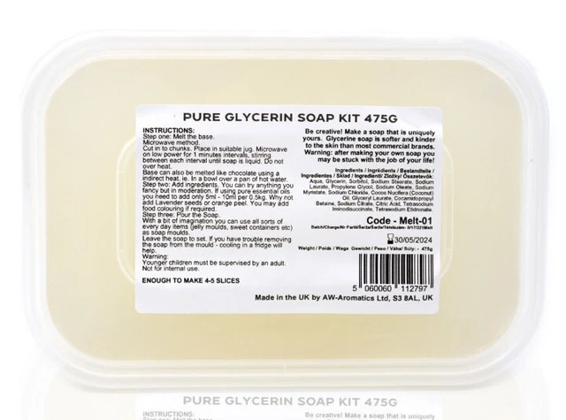 Jabón transparente 475 g base de glicerina para hacer jabón de 475 g