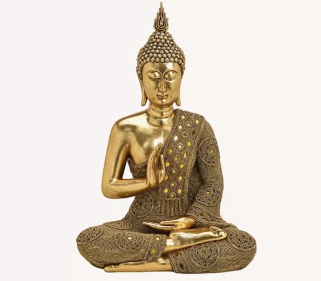 Thai Buddha 48cm Großer Aufwendig gearbeitet XL Statue budda Figur Abhaya Mudra