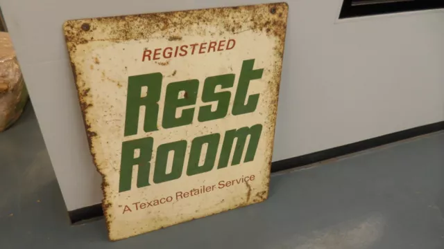 Vintage Texaco Dealer Registered Rest Room Retailer Service Sign Gas Station
