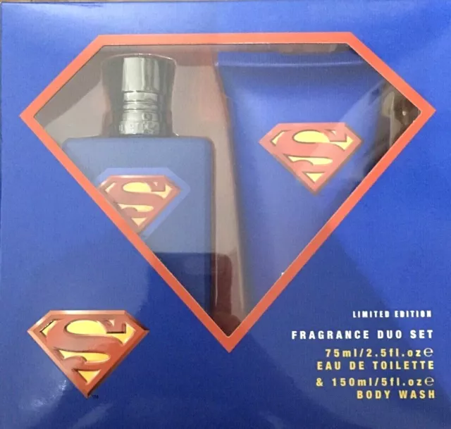 Superman Unisex EDT & Body Wash Gift Set Limited Edition Rare Collectible