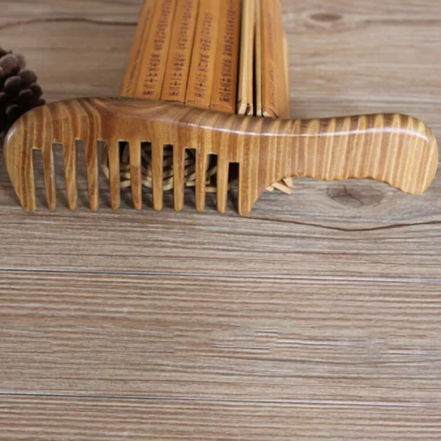 Wooden Natural Sandalwood Handmade Wide Tooth Comb Massage Comb Hair Care 1 ZF 3