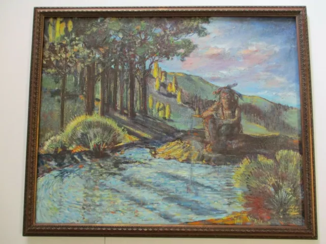 Long Live Don Burgess Oil Painting California Impressionist American Indian Rare