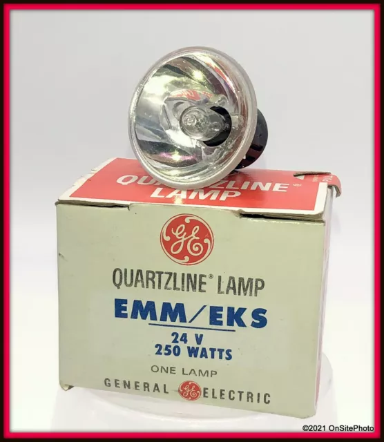 General Electric Quartzline EMM/EKS Lamp Projector Bulb 24V 250W NOS USA