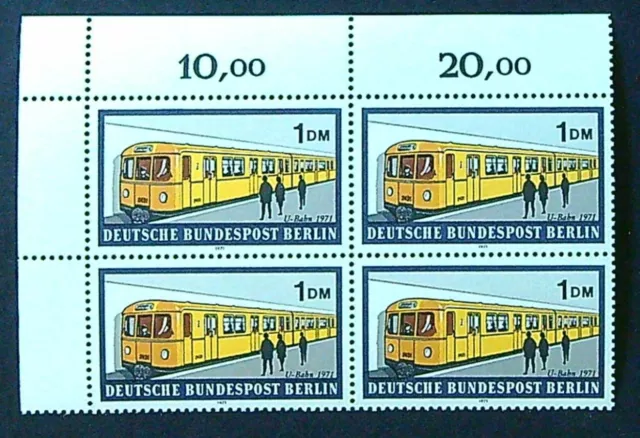 Berlin 1971 MiNr. 384 postfrisch 4er Block / Viererblock mit Eckrand 1