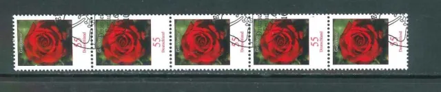 BRD / Bund Rollenmarken Blumen - Mi-Nr. 2669 gestempelt - 5er Streifen