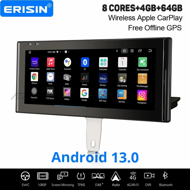 Autoradio Android 14 WiFi 8.8" Pour Audi A4 (2013-2016) - CarPlay, GPS, 4Go/64Go, DAB+