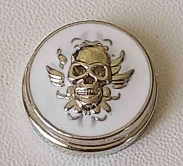 Skull White Silver Snap Jewelry 18mm Button Charm Ginger,  Chunk, Noosa