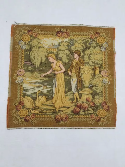 Vintage French Couple Scene Wall Hanging Tapestry 51x50cm