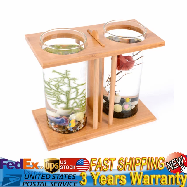 Mini Fish Tank Bowl Goldfish Betta Aquarium Office Desktop Small Decoration NEW