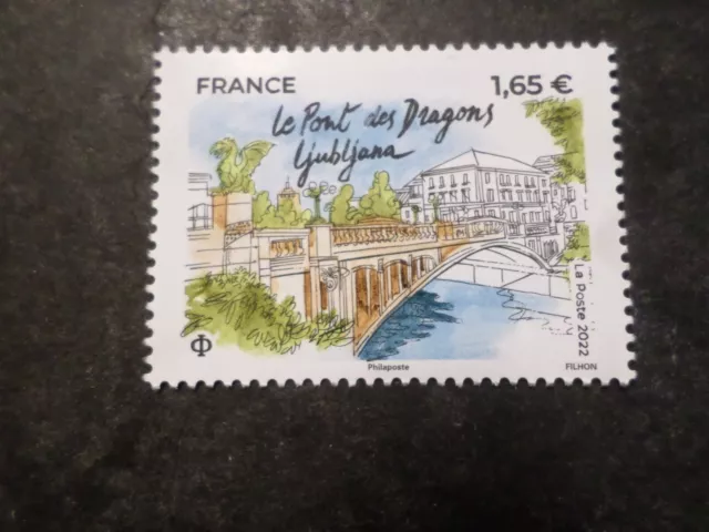 Frankreich 2022,Briefmarke Pont Des Dragons, Slowenien Ljubljana Kapital, Neu,