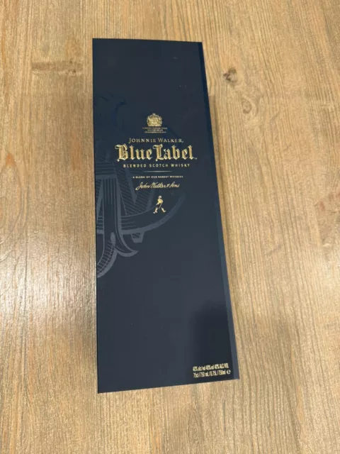 Johnnie Walker Blue Label Scotch Whiskey 750ml Empty Bottle and Box