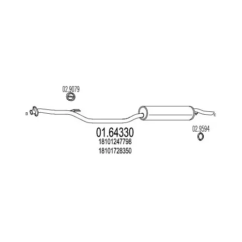 MTS Pot d'Échappement NEUF pour BMW E34 518i 518g Touring Échappement + Pièces de montage 113ch/115ps 2