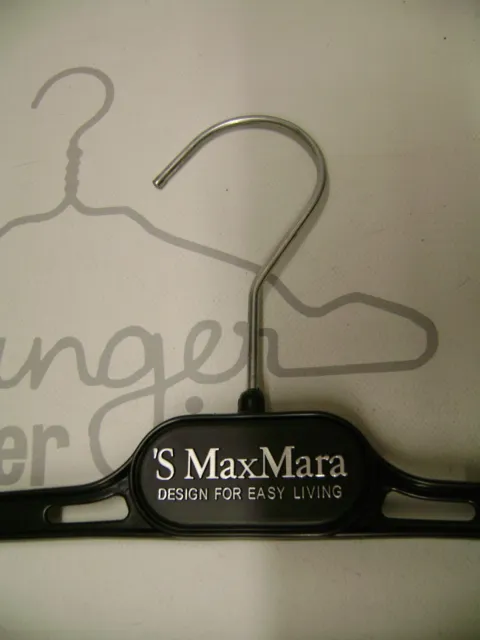 S' Max Mara Designer 16" Black Plastic Pant  Foam Bar Hangers Set 25