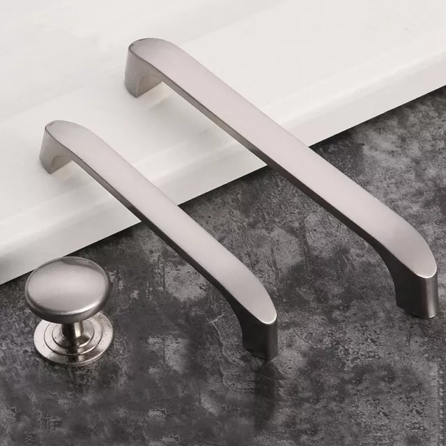 Brushed ZINC Kitchen Door Cabinet Drawer Handle Pulls 96MM 128MM