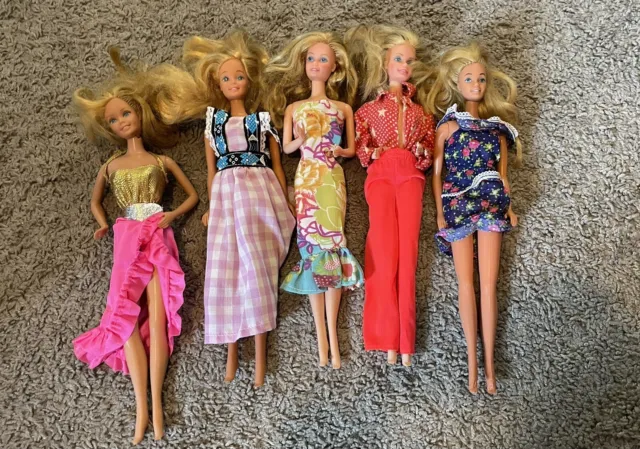 70s Superstar Barbie Lot Dressed Vintage Doll Fashions TLC  Blonde TNT