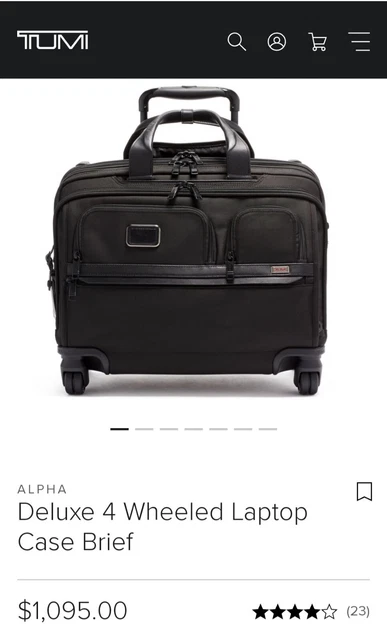 TUMI Alpha Deluxe 4 Wheeled Wheel laptop Briefcase Carry On Travel Weekender