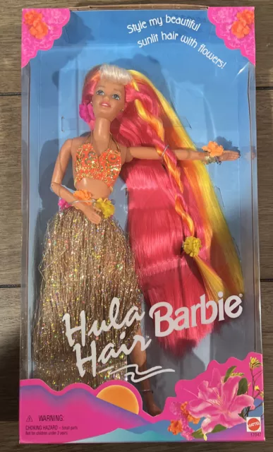 Vintage 1996 Mattel Hula Hair Barbie Doll # 17047 Rare New in Box