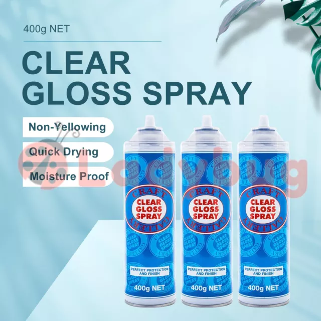 3x Clear Gloss Spray Sealant Smudge Proof Moisture Resistant Art Craft Photos