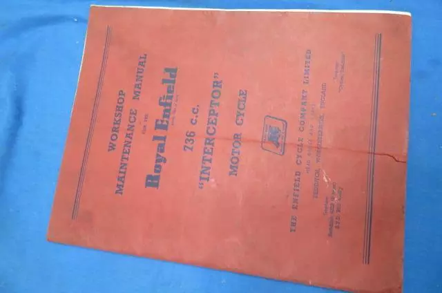Original Royal Enfield Interceptor Workshop Maintenance Manual 736cc  1965  BL8