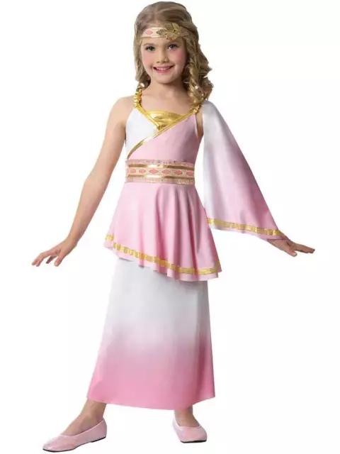 Child Pink Roman Girl Venus Goddess Fancy Dress Costume Greek Toga Book Day Week