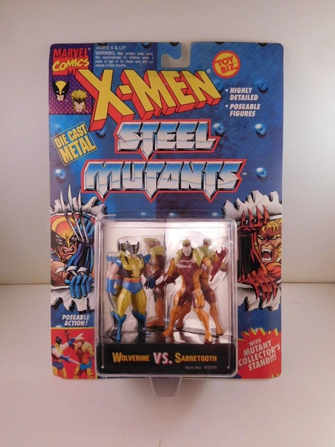 Toy Biz Marvel Comics X-MEN Steel Mutants WOLVERINE VS. SABRETOOTH